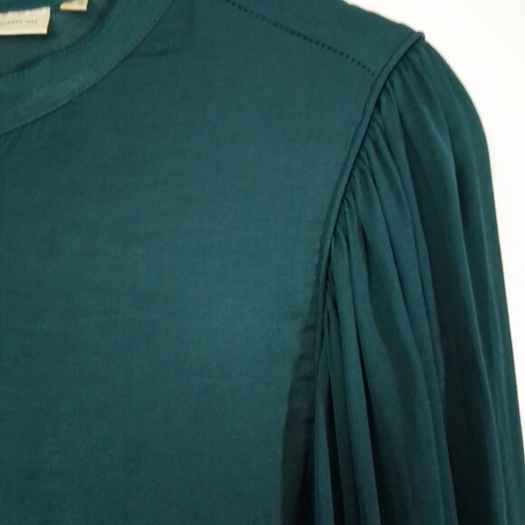 INWEAR Poet Sleeve Blouse Romantic Teal Green Puffy Faux Pearl Dreamy Moody 14 - Picture 4 of 13